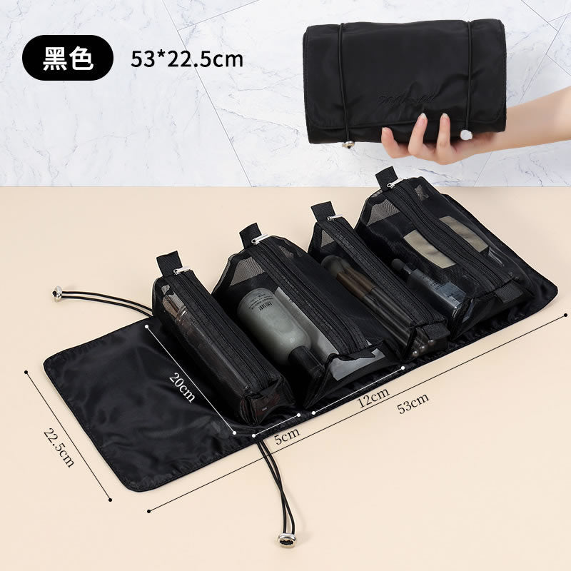 Travel Makeup Bag,Large Capacity Cosmetic Bags for Women,Waterproof Portable Pouch Open Flat Toiletry Bag Make up Organizer with Divider and Handle