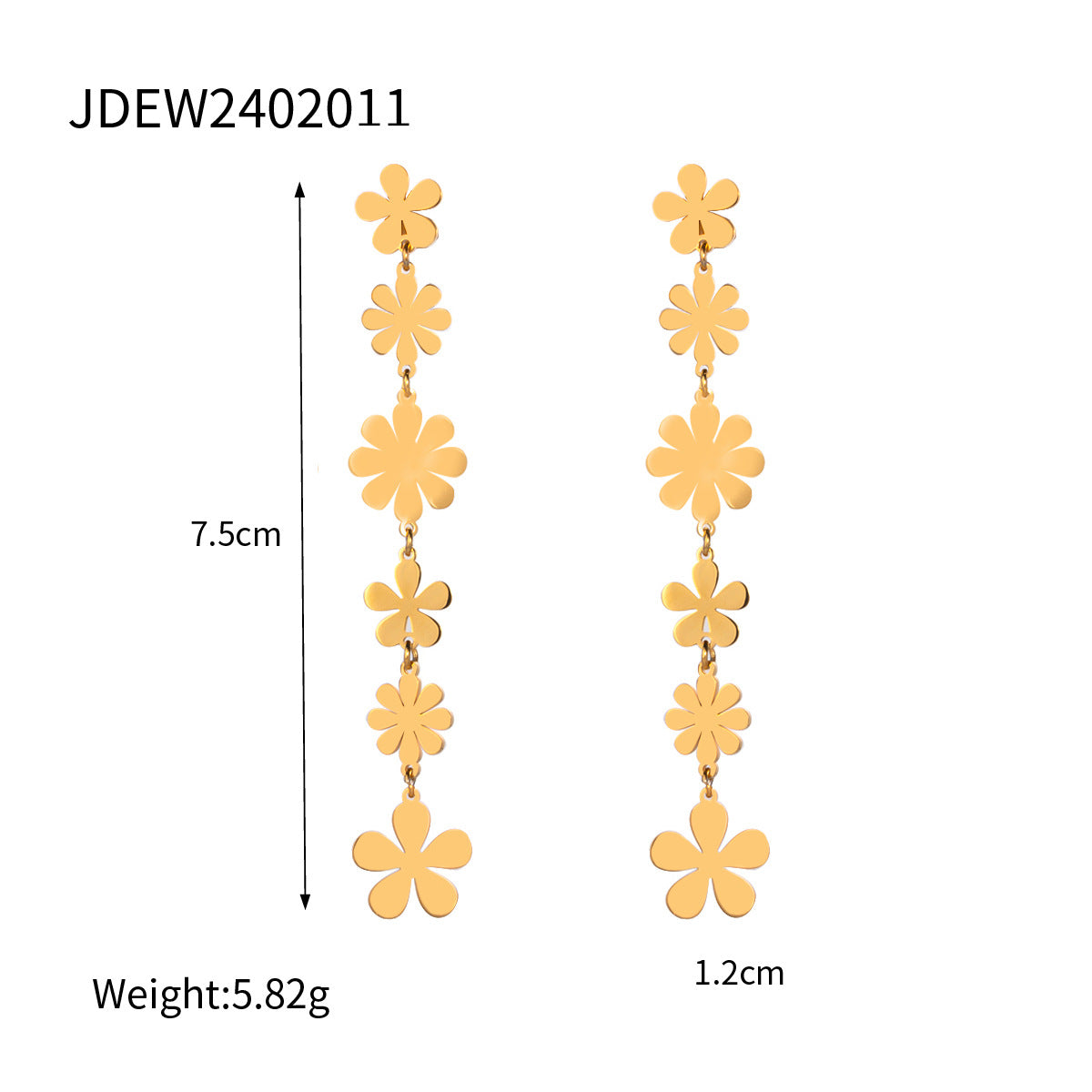 18K Gold Plated Daisy | Pearl Earrings for Women, Flower Dangle Earrings Hypoallergenic Jewelry
