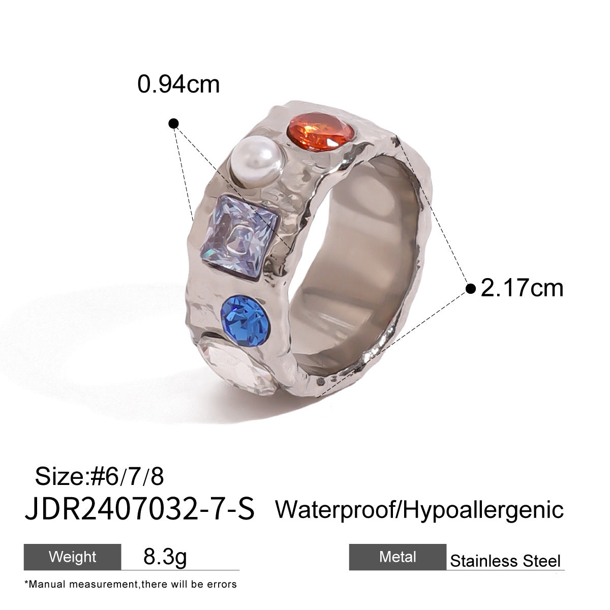 Beautiful Women's Pearl and Stones Wedding Band Oval Cubic Zirconia Engagement Anniversary Rings