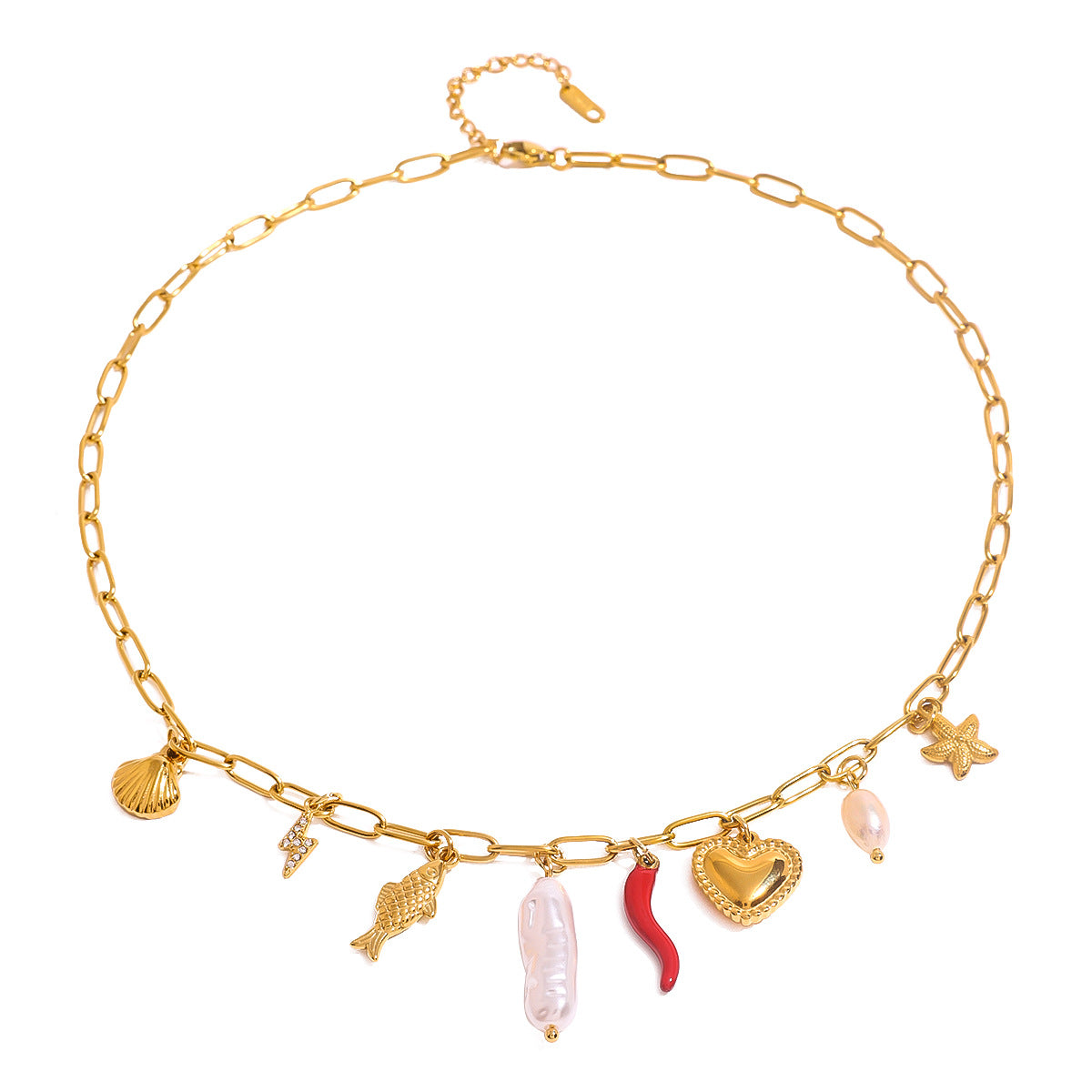 Statement Pearl and Chain Necklace Mixed Chain and Trendy Pearl Choker
