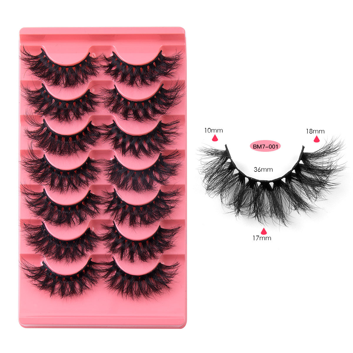 Mink Lashes Fluffy Cat Eye Lashes Wispy 6D Volume False Eyelashes that Look Like Extensions Thick Soft Curly Fake Lashes 7 Pairs Pack