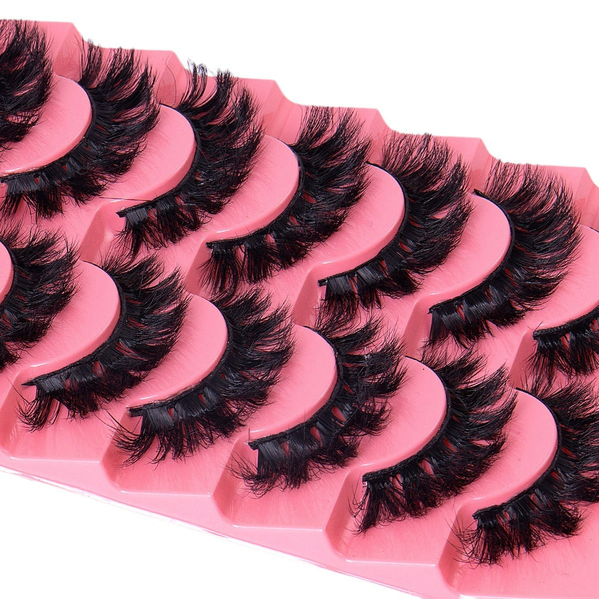 Mink Lashes Fluffy Cat Eye Lashes Wispy 6D Volume False Eyelashes that Look Like Extensions Thick Soft Curly Fake Lashes 7 Pairs Pack