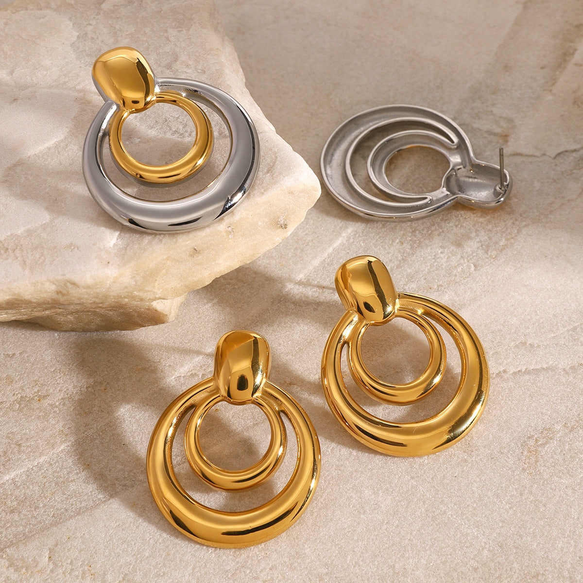 Chunky Gold and Silver Earrings for Women