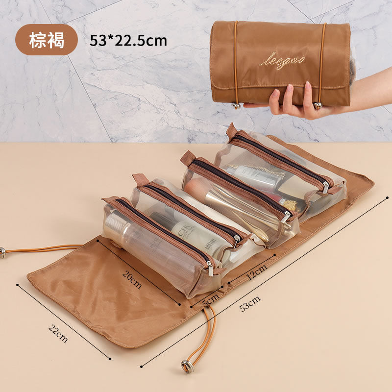 Travel Makeup Bag,Large Capacity Cosmetic Bags for Women,Waterproof Portable Pouch Open Flat Toiletry Bag Make up Organizer with Divider and Handle