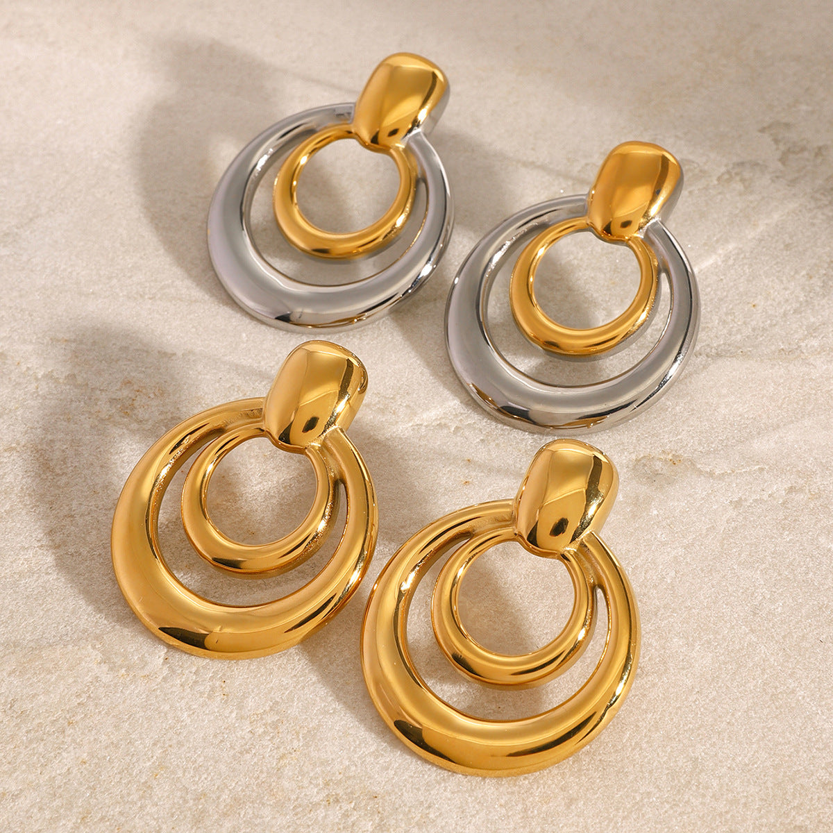 Chunky Gold and Silver Earrings for Women