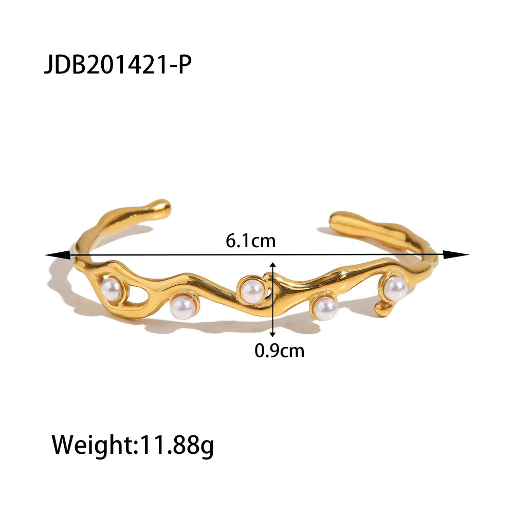| Premium Cuff Bracelet for Men & Women | Stainless Steel Bangle Bracelet in Gold | Exclusive Jewelry Gift Box | Handcrafted