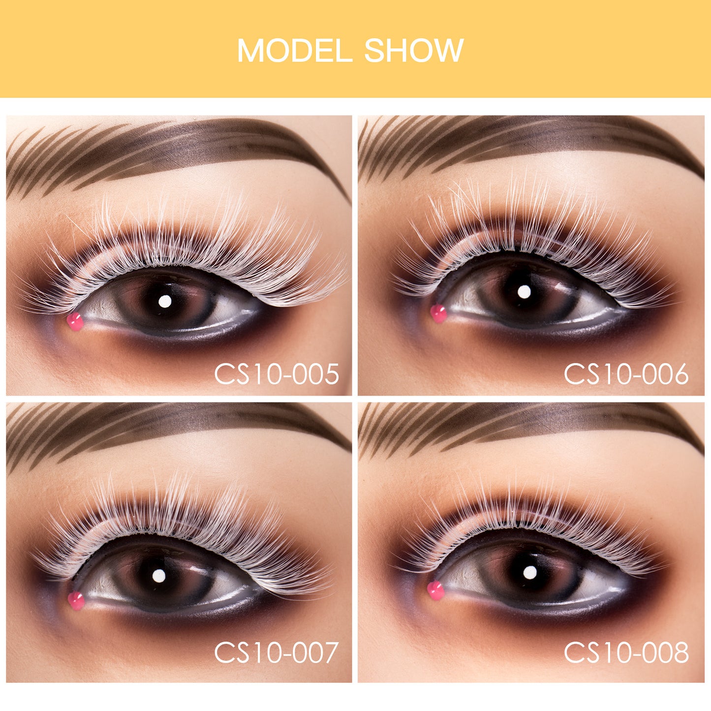 White Lashes Fairy Eyelashes Cat Eye Wispy Spiky False Eyelashes Cosplay Manga Lashes Halloween Easter Lashes Natural Anime White Fake Lashes Fox Eye Long Volume Fake Eyelashes