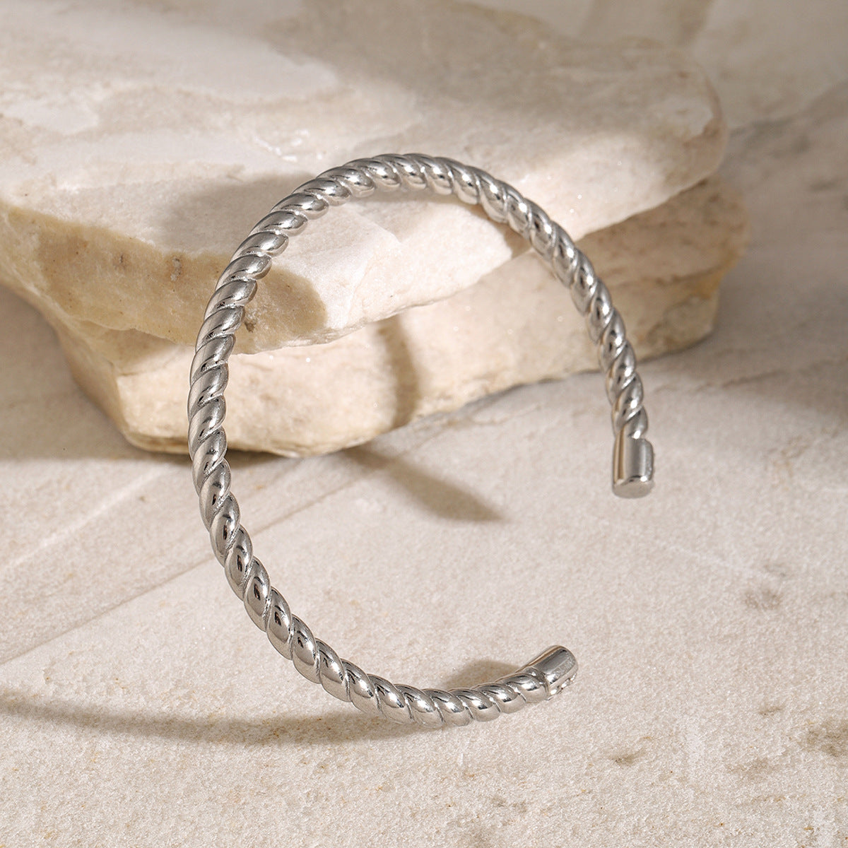 Stainless Steel Twisted Cable Wire Bracelets Adjustable Open Cuff Bangle Bracelet Vintage Jewelry Gift for Women