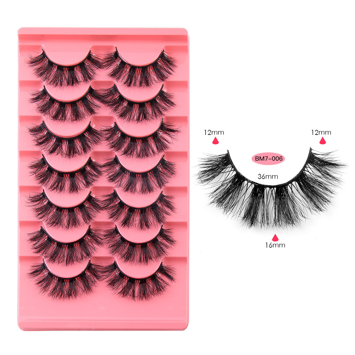 Mink Lashes Fluffy Cat Eye Lashes Wispy 6D Volume False Eyelashes that Look Like Extensions Thick Soft Curly Fake Lashes 7 Pairs Pack