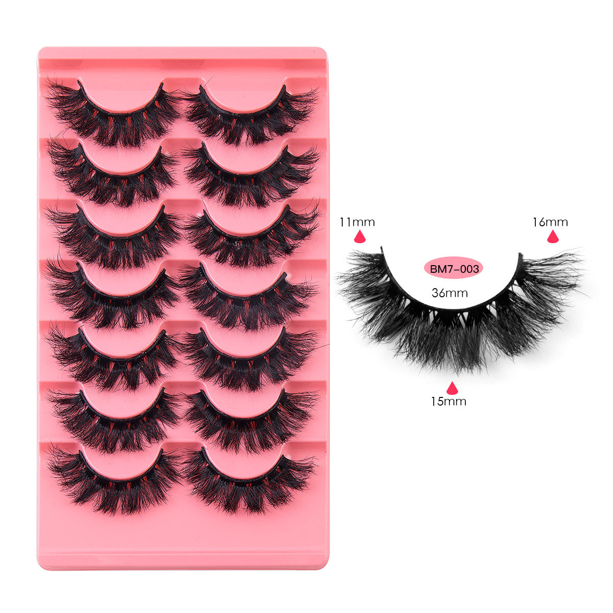 Mink Lashes Fluffy Cat Eye Lashes Wispy 6D Volume False Eyelashes that Look Like Extensions Thick Soft Curly Fake Lashes 7 Pairs Pack