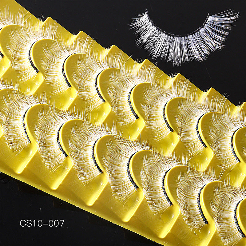White Lashes Fairy Eyelashes Cat Eye Wispy Spiky False Eyelashes Cosplay Manga Lashes Halloween Easter Lashes Natural Anime White Fake Lashes Fox Eye Long Volume Fake Eyelashes