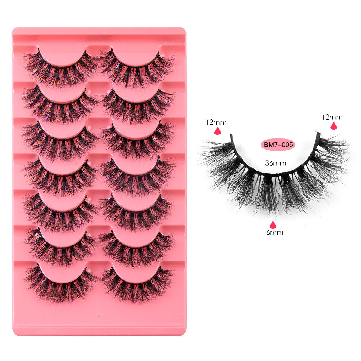 Mink Lashes Fluffy Cat Eye Lashes Wispy 6D Volume False Eyelashes that Look Like Extensions Thick Soft Curly Fake Lashes 7 Pairs Pack