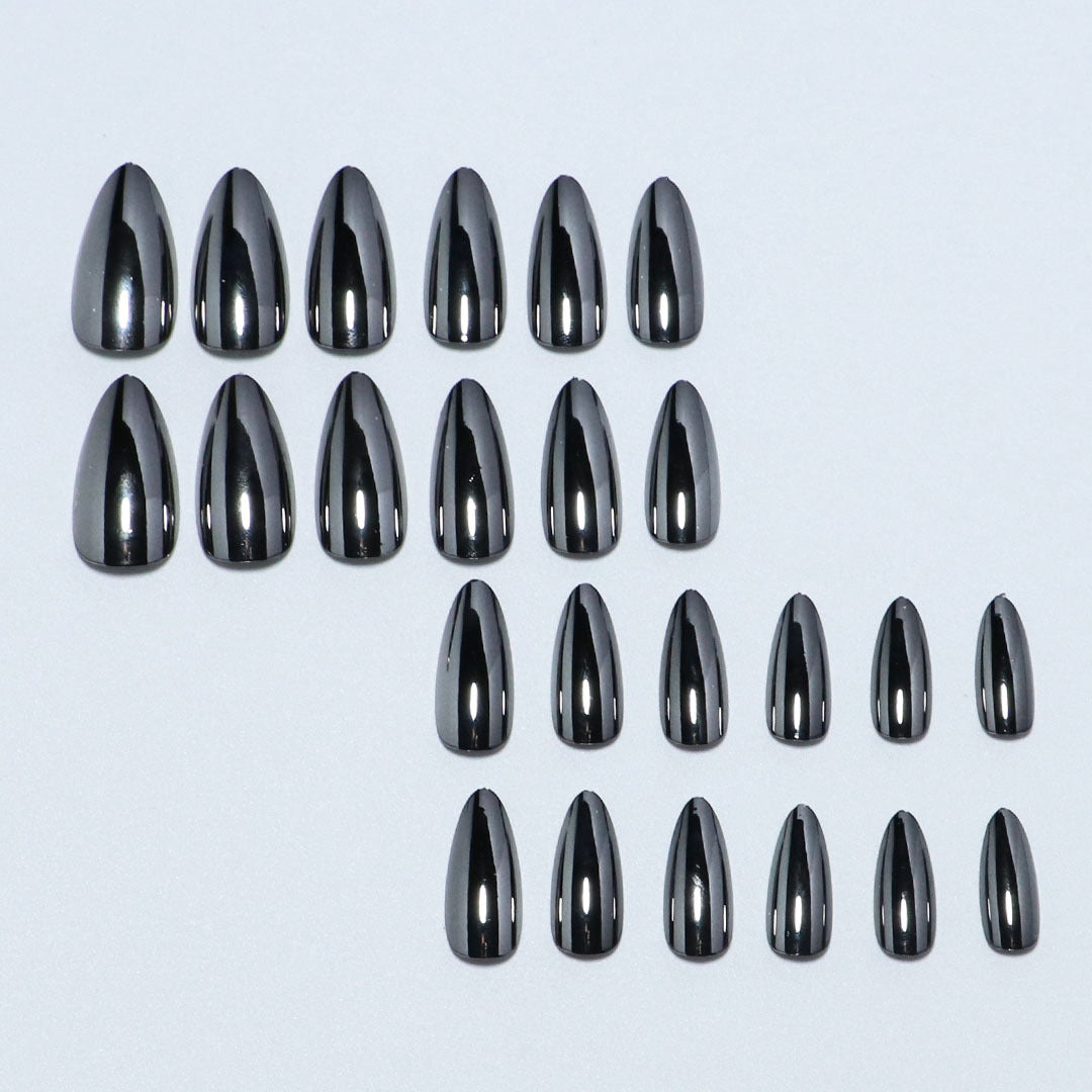 Black Press On Nails Almond