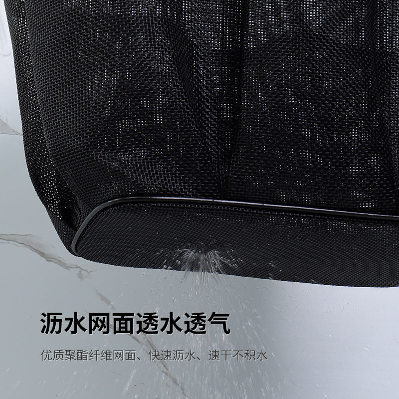 Travel Toiletry Bag Mesh Shower Tote Bag Mesh Zipper Bag with Handle Cosmetic Bag Black Portable Mesh Shower Caddy Bag Large Capacity Quick-Dry Organizer for Gym Travel Beach and Bathroom Use