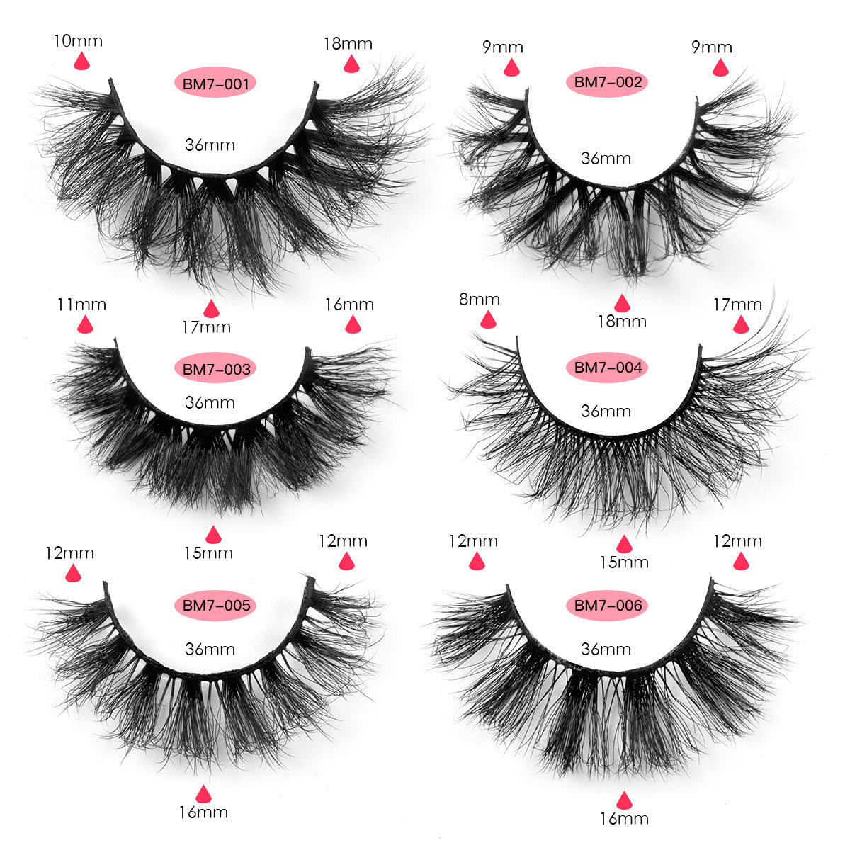 Mink Lashes Fluffy Cat Eye Lashes Wispy 6D Volume False Eyelashes that Look Like Extensions Thick Soft Curly Fake Lashes 7 Pairs Pack
