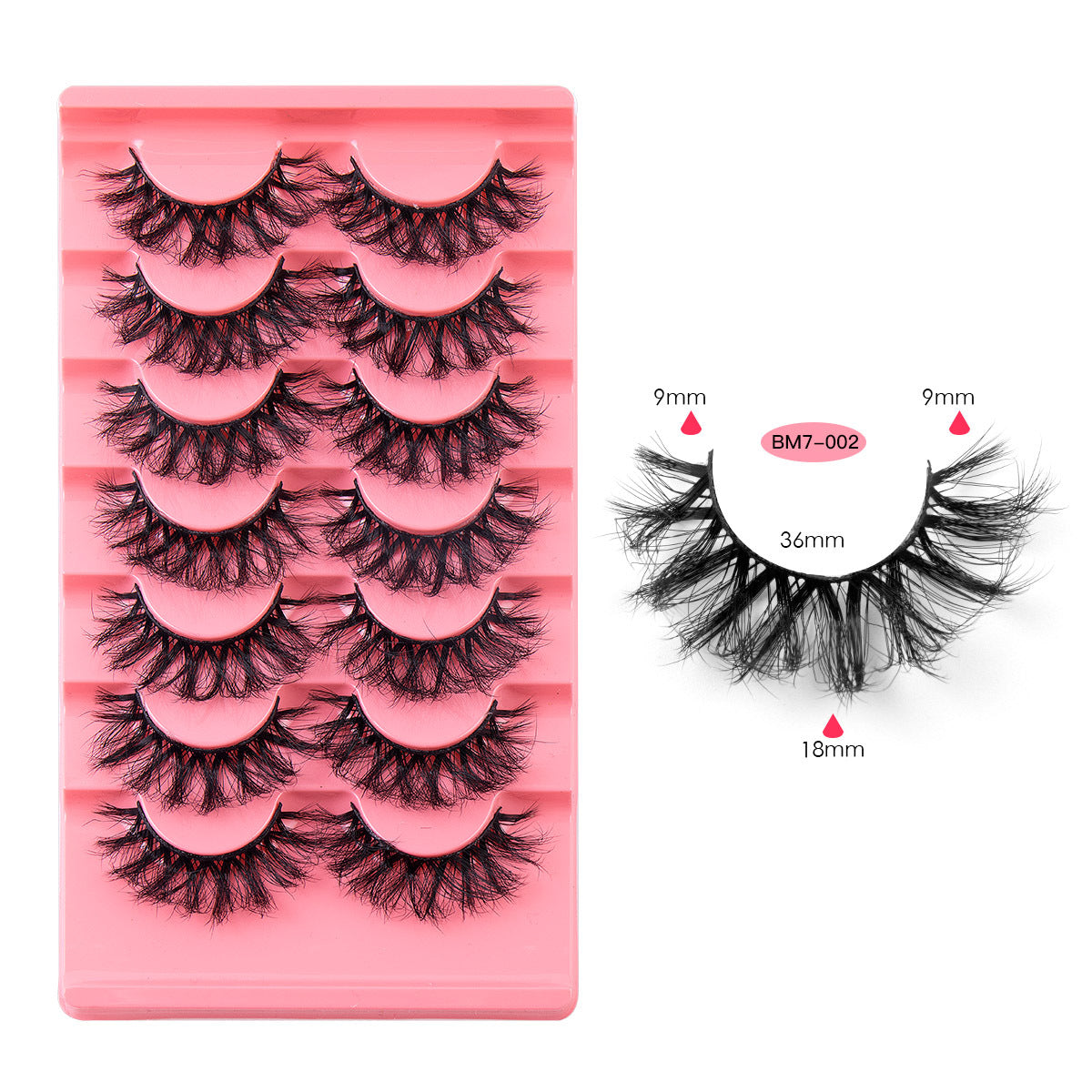 Mink Lashes Fluffy Cat Eye Lashes Wispy 6D Volume False Eyelashes that Look Like Extensions Thick Soft Curly Fake Lashes 7 Pairs Pack