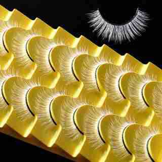 White Lashes Fairy Eyelashes Cat Eye Wispy Spiky False Eyelashes Cosplay Manga Lashes Halloween Easter Lashes Natural Anime White Fake Lashes Fox Eye Long Volume Fake Eyelashes