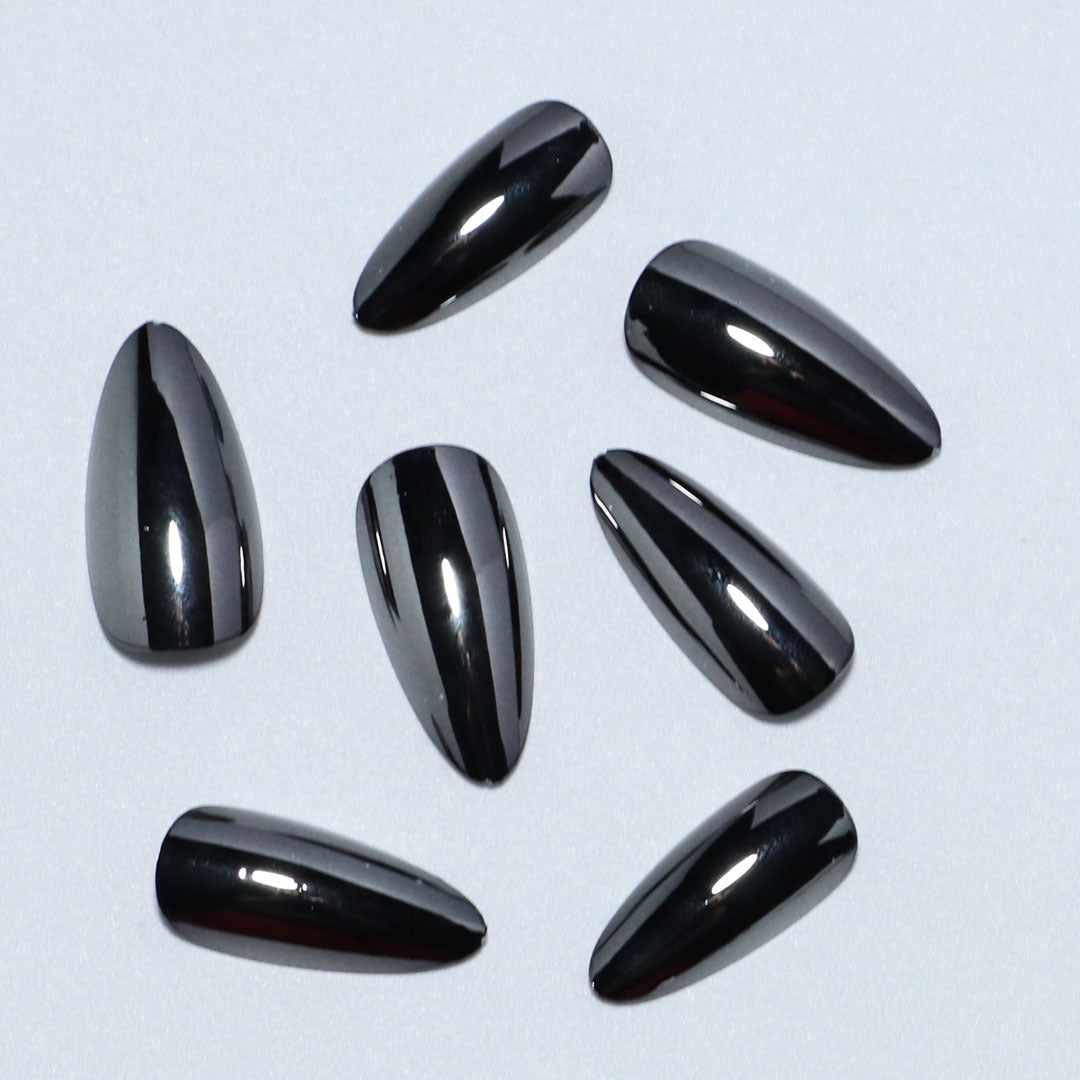 Black Press On Nails Almond