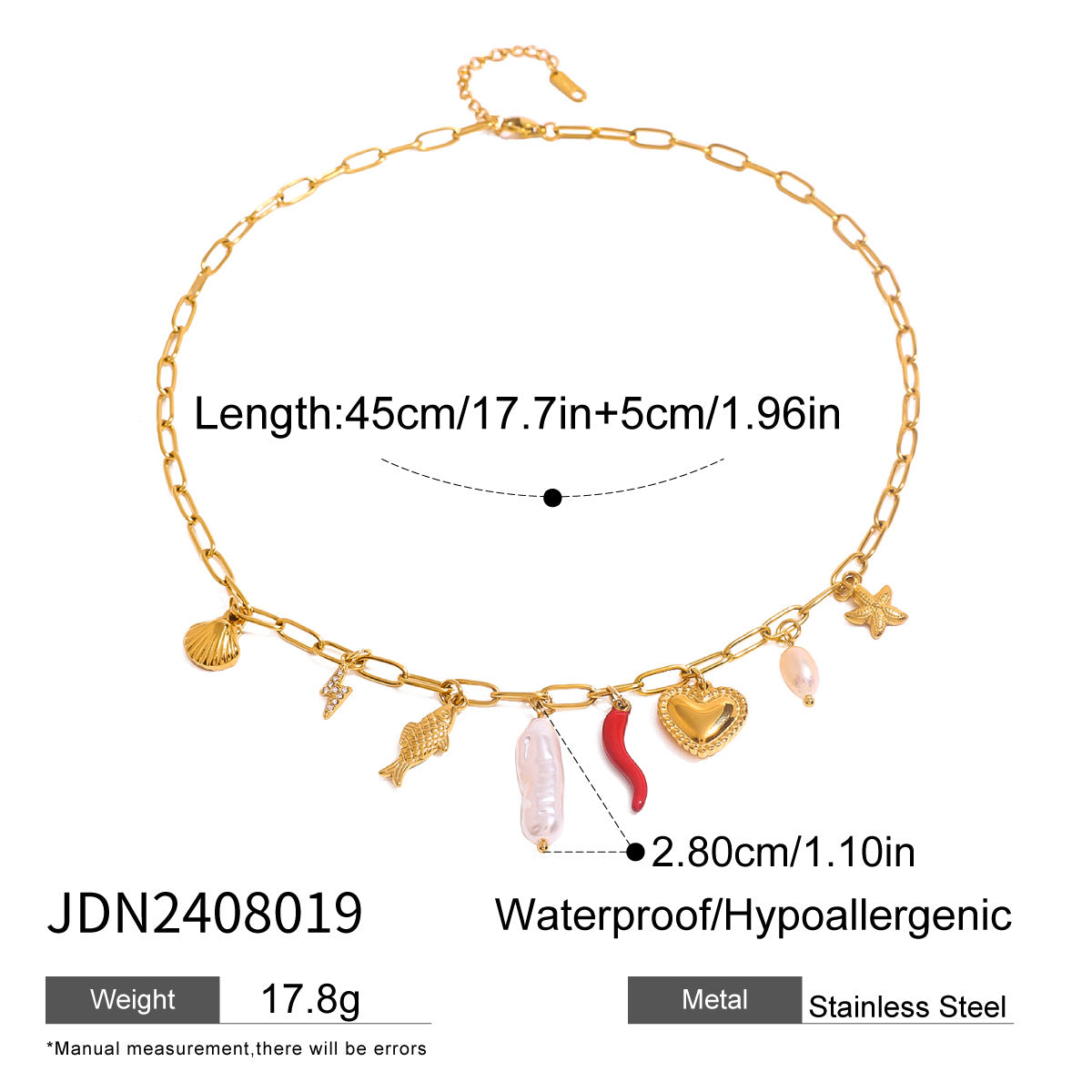 Statement Pearl and Chain Necklace Mixed Chain and Trendy Pearl Choker