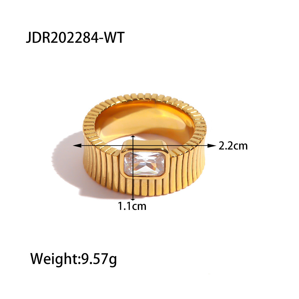 Vintage Gold Crystal Ring for Women Crystal Cubic Zirconia Stacking Rings