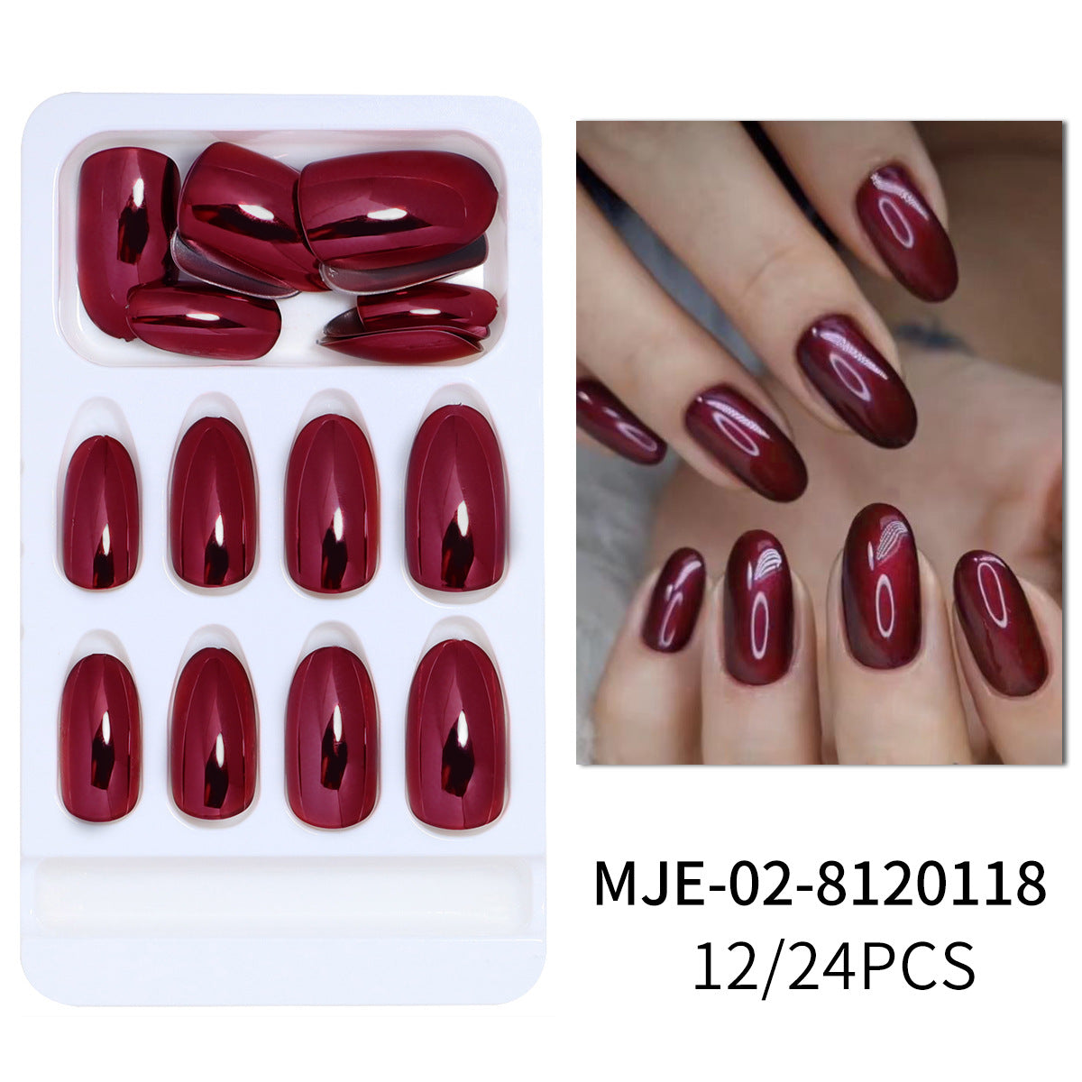 Press On Nails Short - Jofay Fashion Acrylic Press On Nails Red, Square Glue On Nails with Nail Glue, Fit Perfectly & Natural Stick On Nails in 12 Sizes - 24PCS Soft Gel Fake Nails Kit