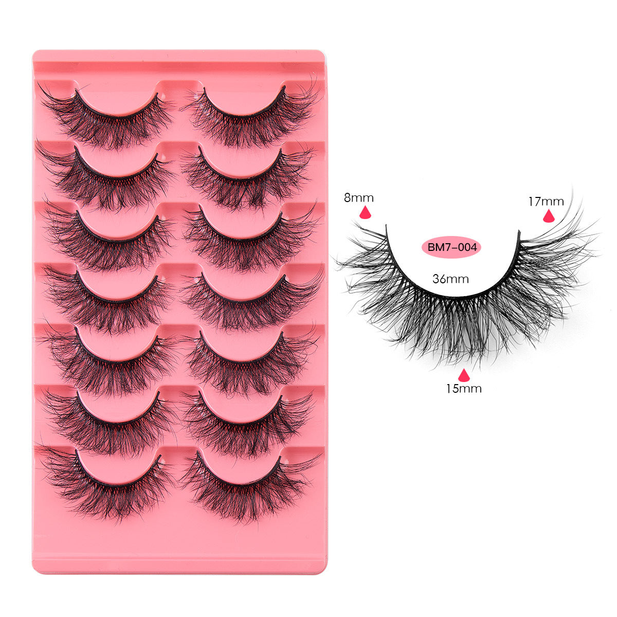 Mink Lashes Fluffy Cat Eye Lashes Wispy 6D Volume False Eyelashes that Look Like Extensions Thick Soft Curly Fake Lashes 7 Pairs Pack