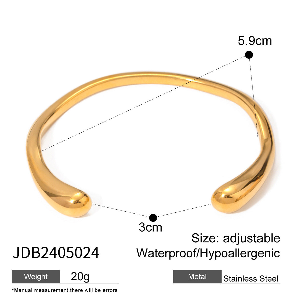 | Premium Cuff Bracelet for Men & Women | Stainless Steel Bangle Bracelet in Silver & Gold | Exclusive Jewelry Gift Box | Handcrafted
