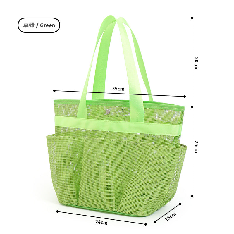 Travel Toiletry Bag Mesh Shower Tote Bag Mesh Zipper Bag with Handle Cosmetic Bag Black Portable Mesh Shower Caddy Bag Large Capacity Quick-Dry Organizer for Gym Travel Beach and Bathroom Use