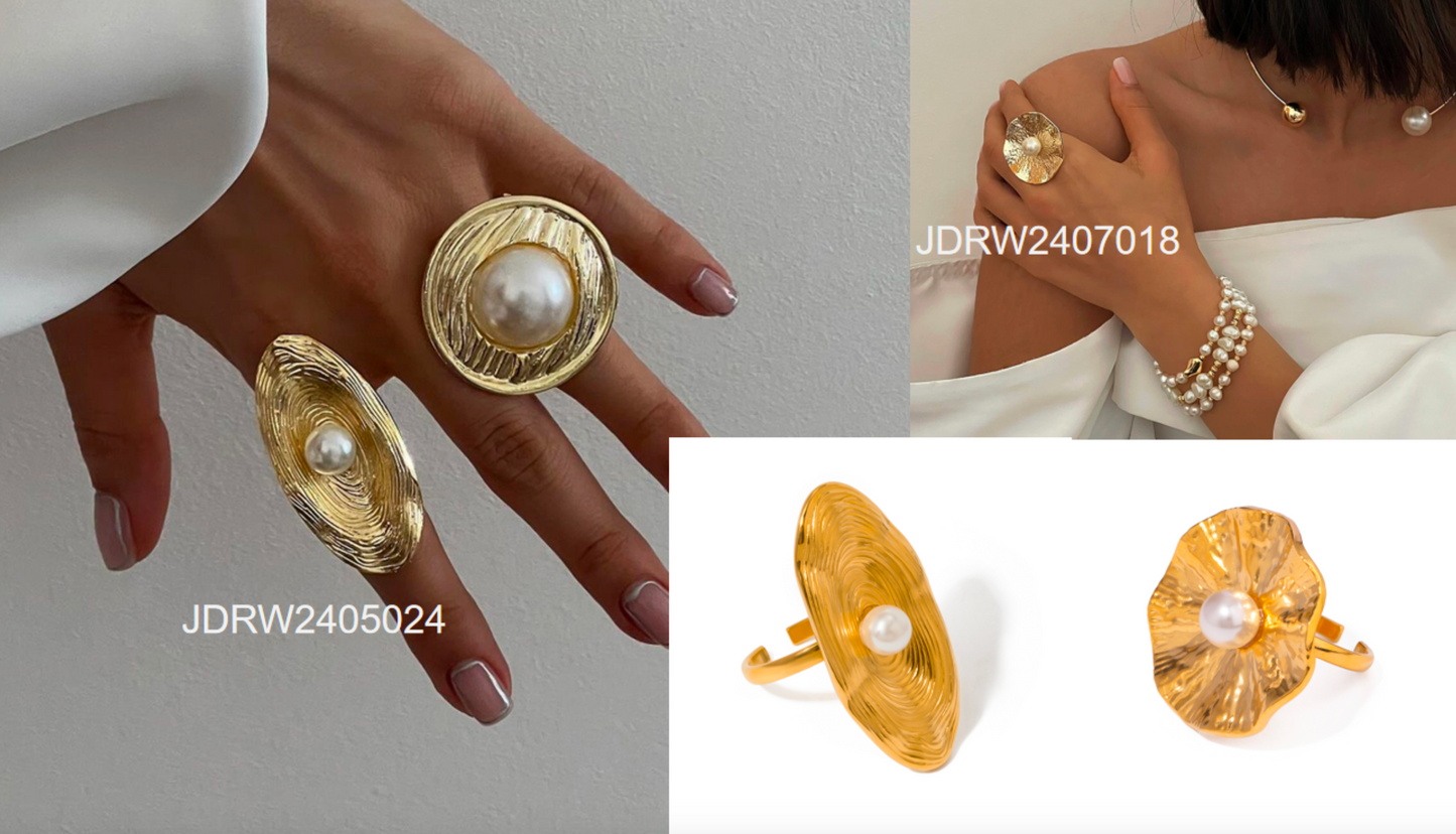 Irregular Pearl Ladies Silver Ring