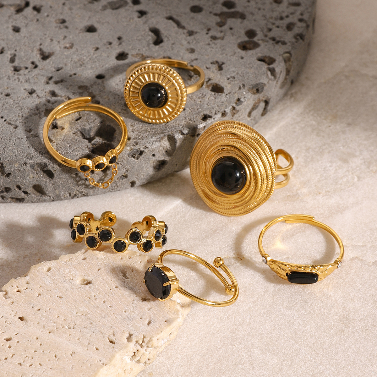 Handmade Vintage Adjustable Floral Halo Rings Handmade Romantic Antique Oxidized Jewelry Gifts for Her