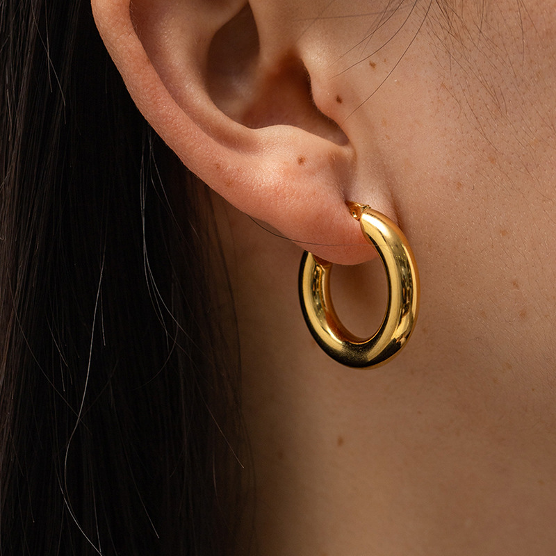 Chunky Gold Hoop Earrings for Women