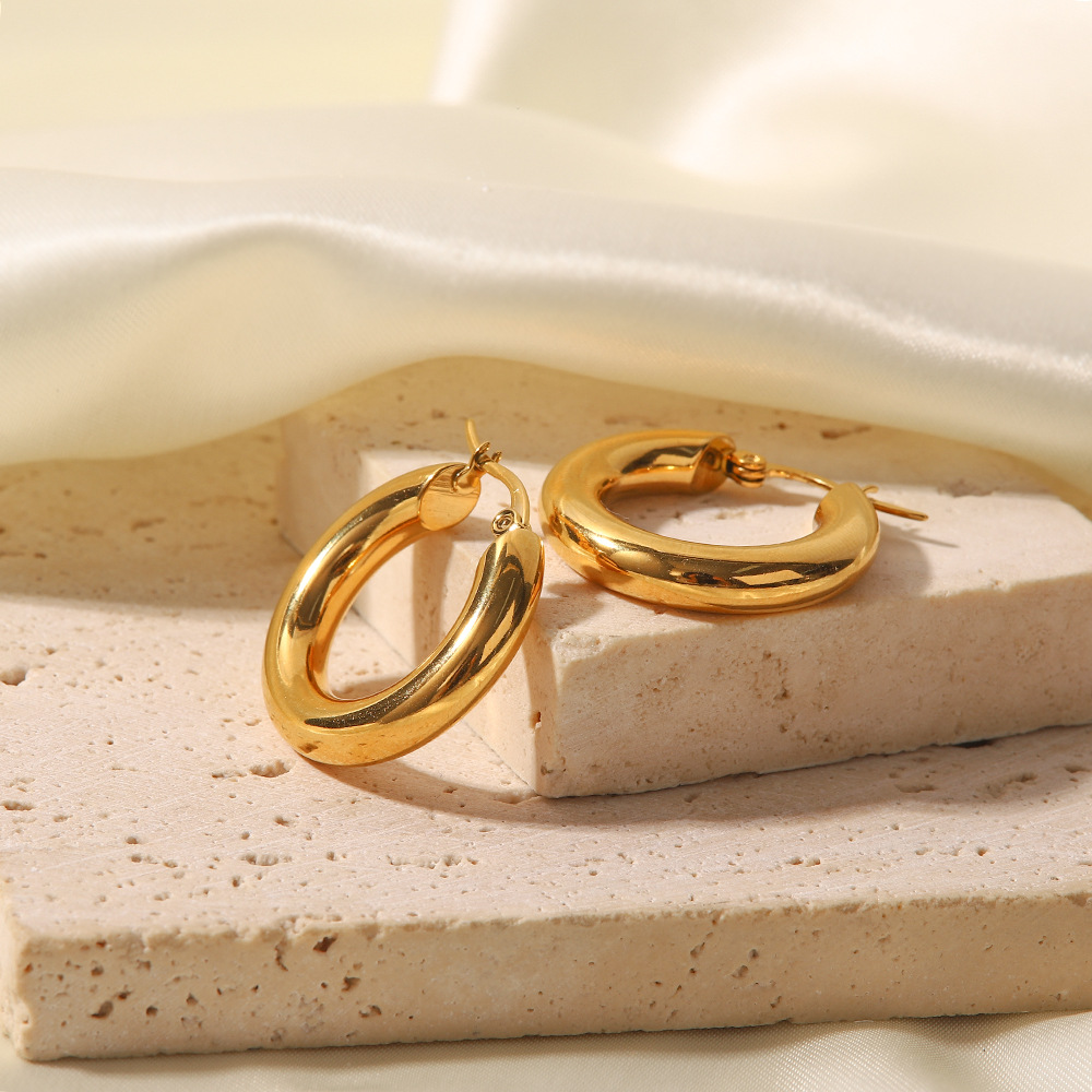 Chunky Gold Hoop Earrings for Women