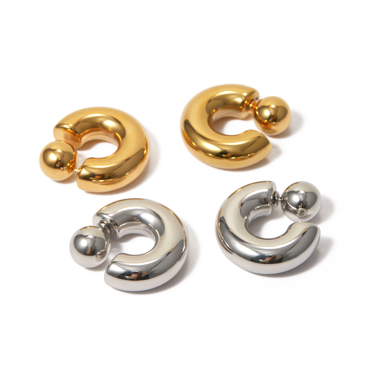 Gold Hoop Earrings for Women, Hypoallergenic Chunky Gold Hoop Earrings Multipack, Lightweight Twisted Huggie Hoops Earring Set Jewelry for Gifts