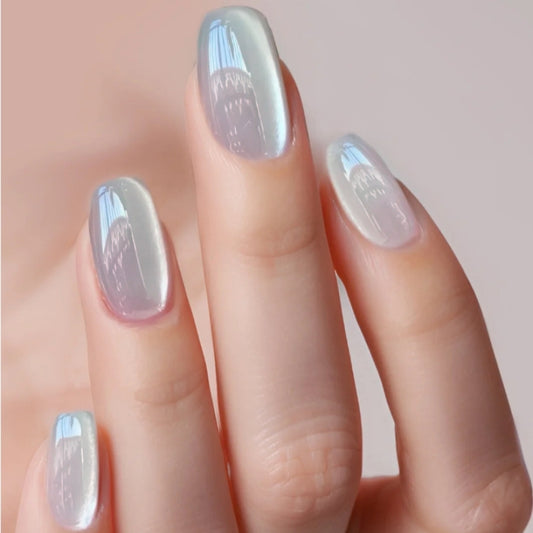 24PCS Sparkly Press on Nails Short Almond Fake Nails with Silver Edge Sparkly Design Shiny False Nails Gel Glue on Nails Sparkly Stick on Nails Glue on Nails Acrylic Nails for Women Daily Wear