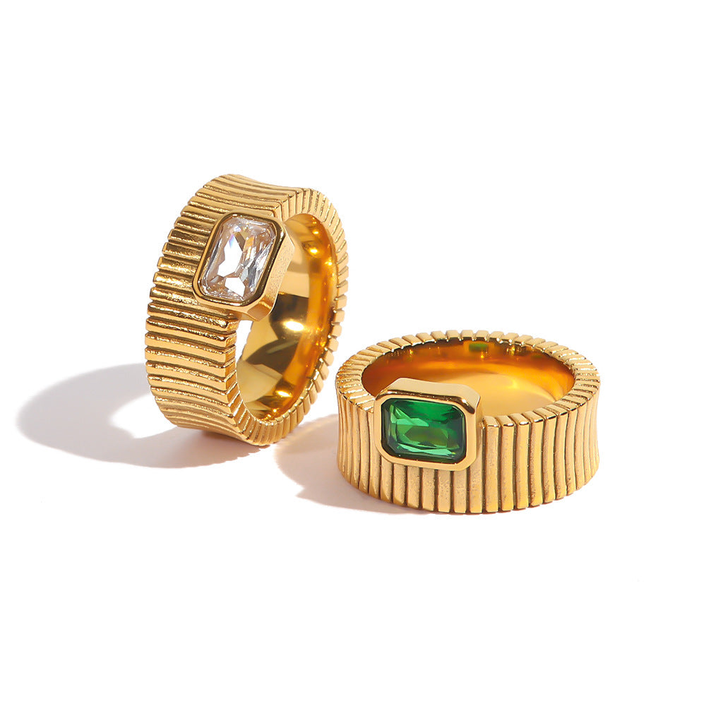 Vintage Gold Crystal Ring for Women Crystal Cubic Zirconia Stacking Rings