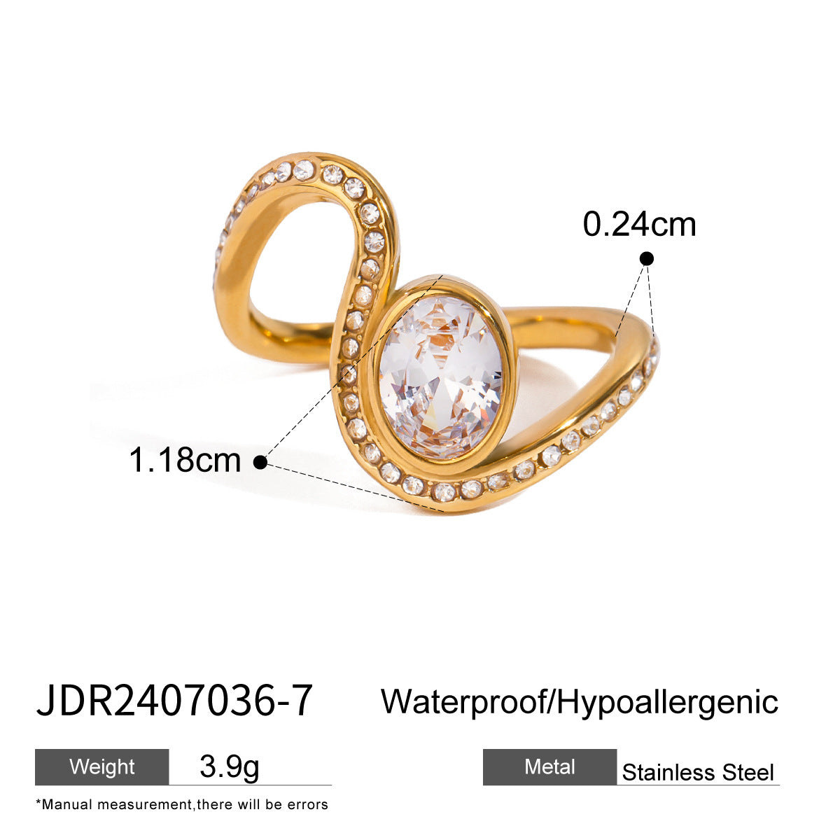 18K Gold Classic Stone Cubic Zirconia Engagement Rings for Women