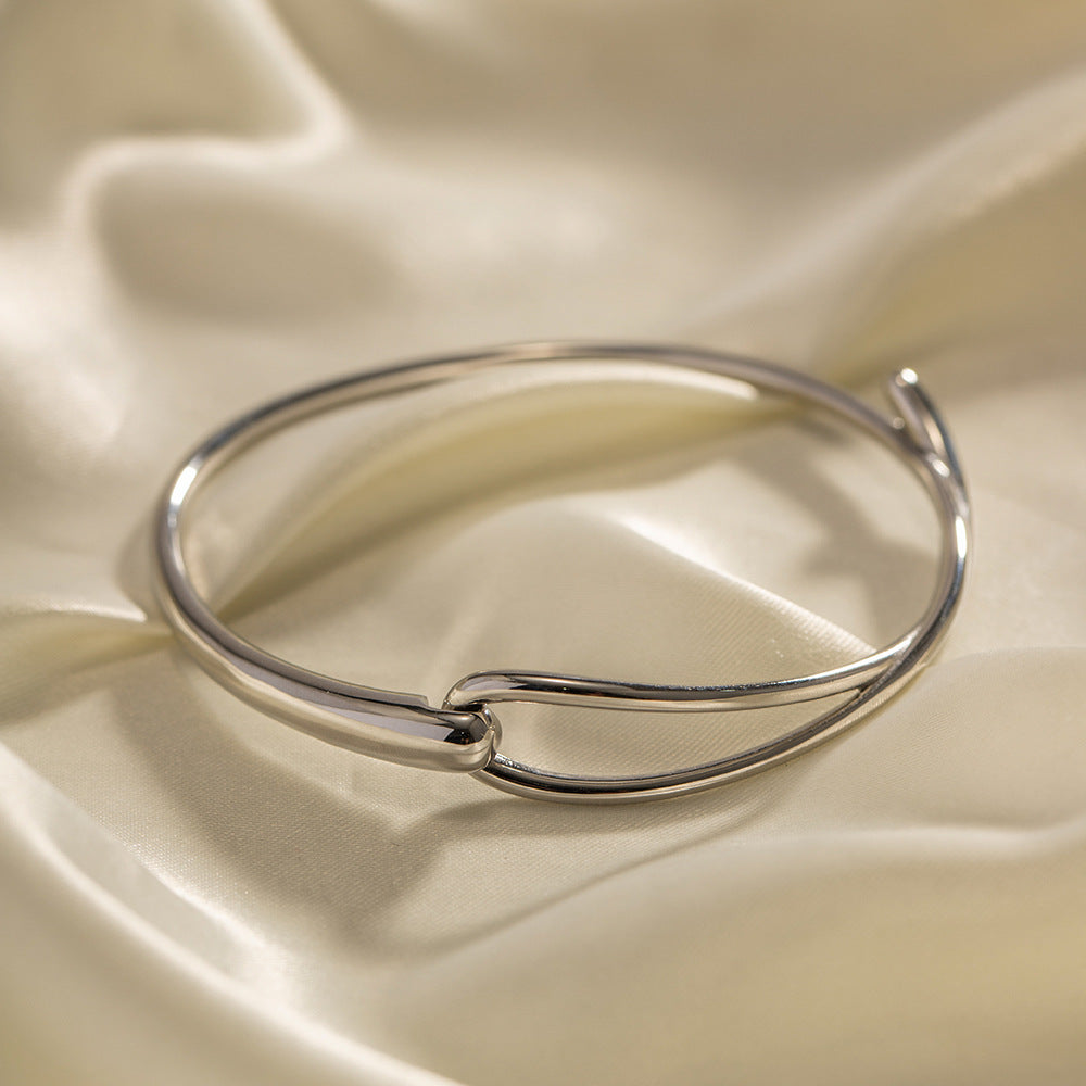 Stainless Steel Classic Plain Bangle Bracelet