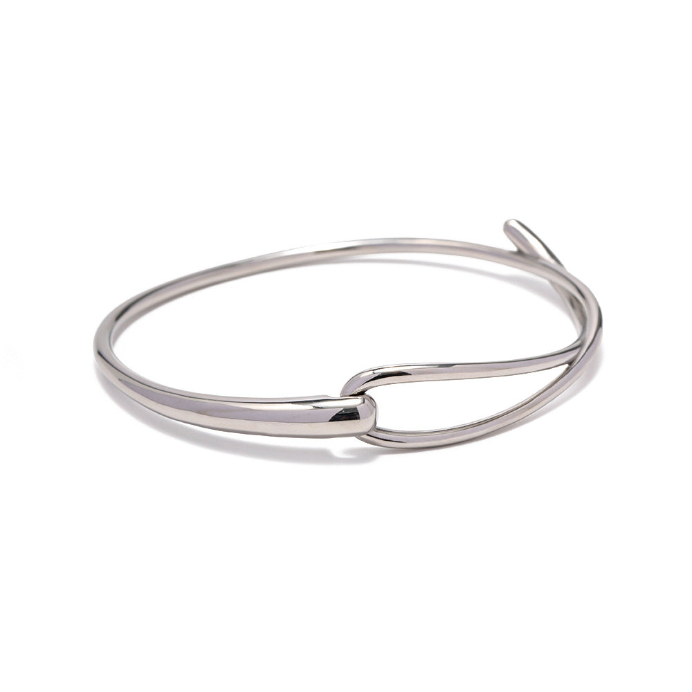 Stainless Steel Classic Plain Bangle Bracelet