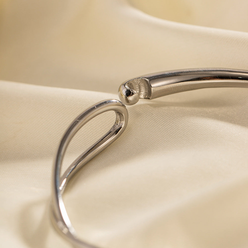 Stainless Steel Classic Plain Bangle Bracelet