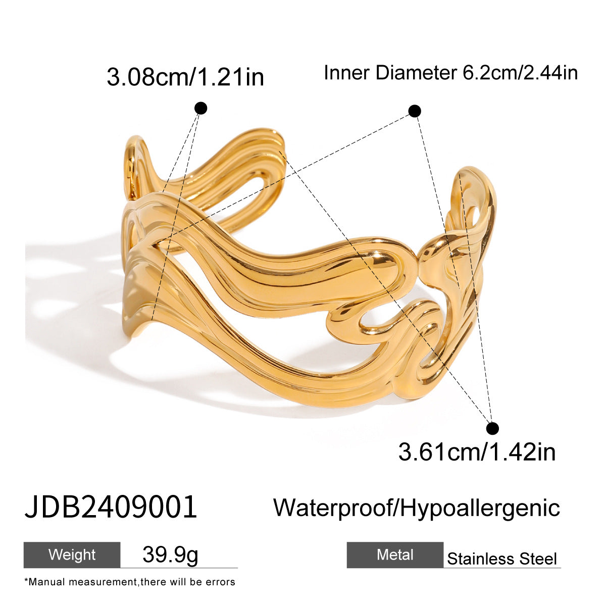 Sculpted Statement Bangle Bracelet , Gold, for women