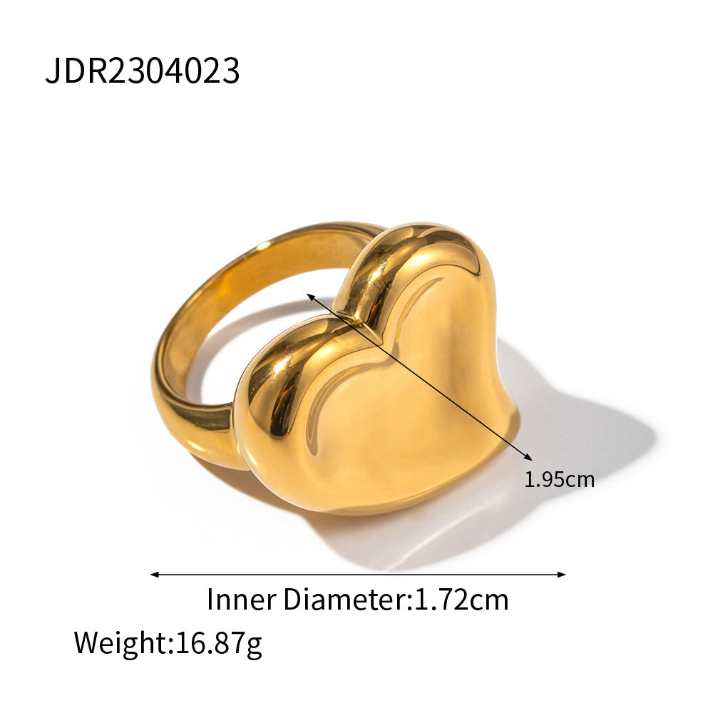 Gold Chunky Rings for Women, 18K Gold Plated Thick Rings, Stacking Open Rings Set Adjustable