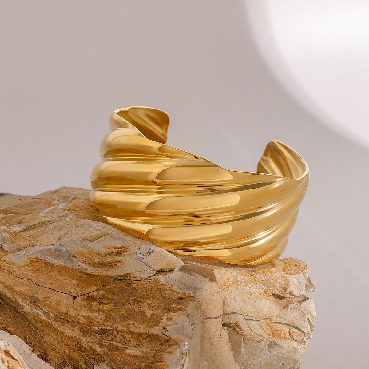 Chunky Gold Bangle Bracelets for Women