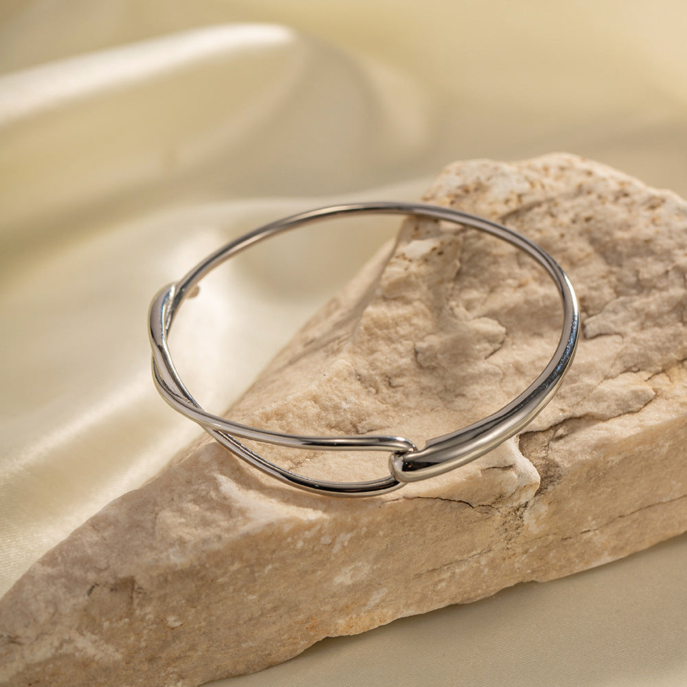 Stainless Steel Classic Plain Bangle Bracelet