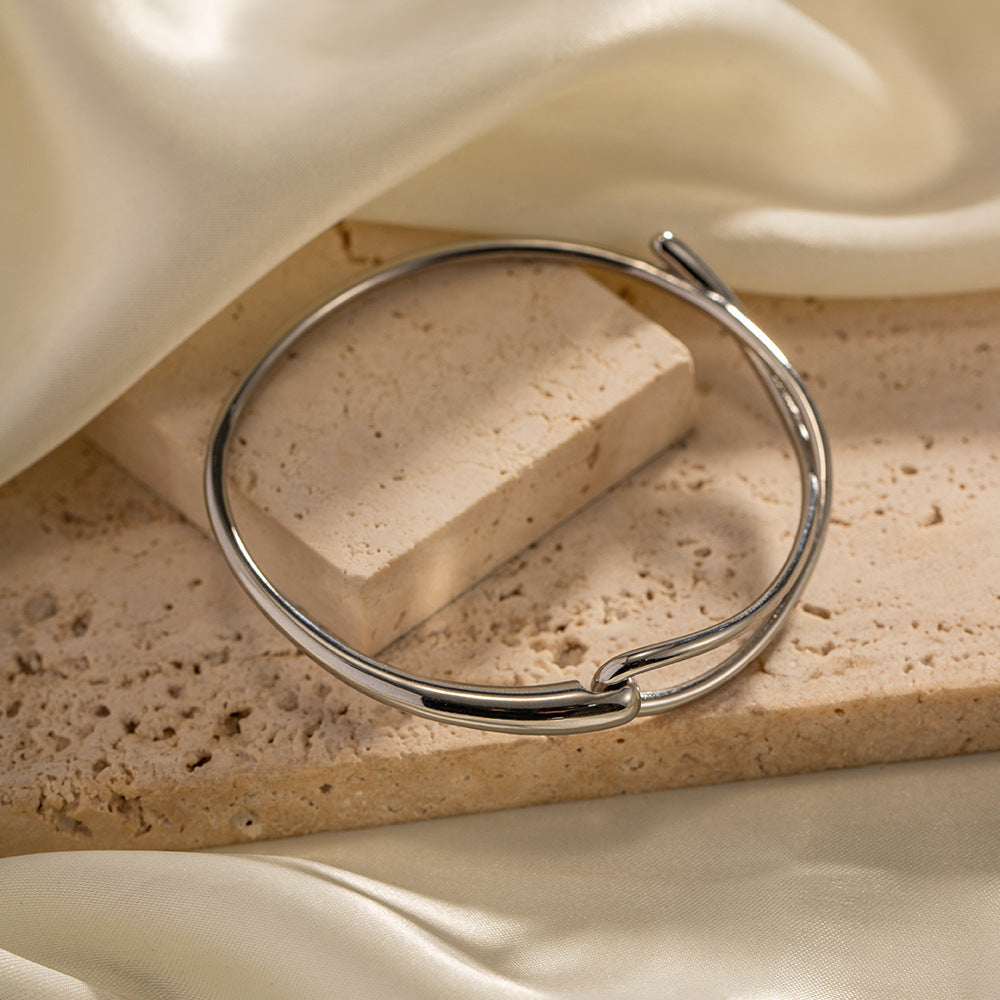 Stainless Steel Classic Plain Bangle Bracelet