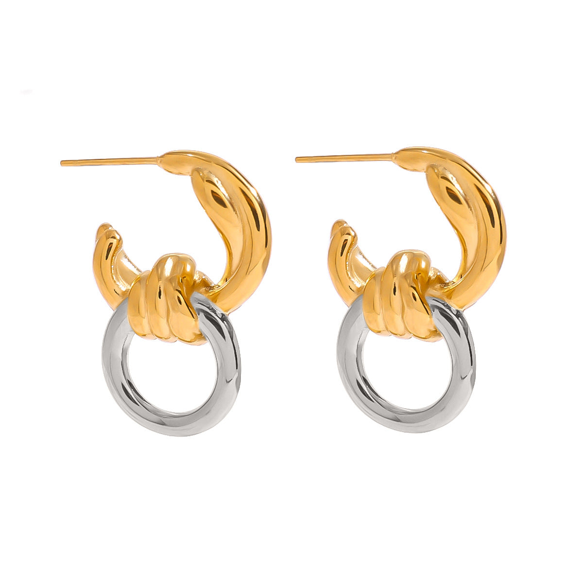 Chunky Gold Hoop Earrings for Women, Thick Lightweight Stainless Steel Hoops