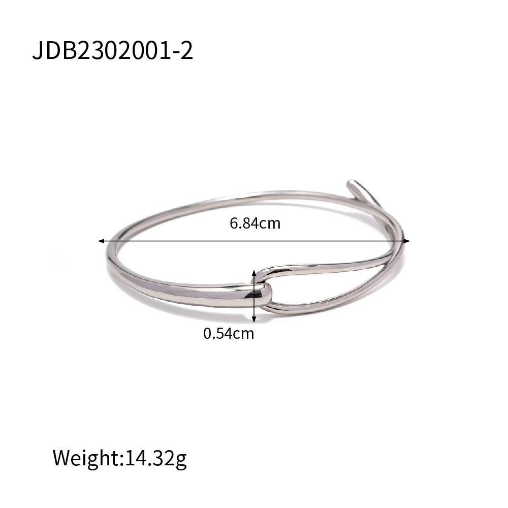 Stainless Steel Classic Plain Bangle Bracelet