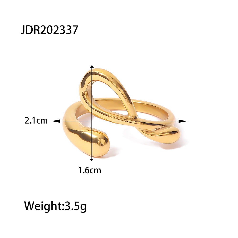 14K Gold Plated Open Twist Eternity Band for Women