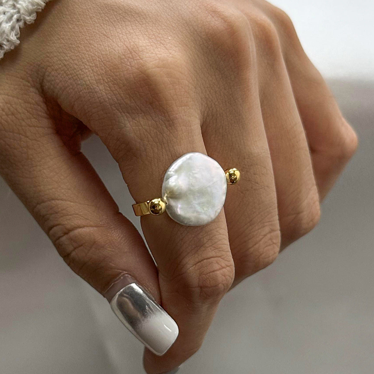 Handcrafted Baroque Pearl Ring